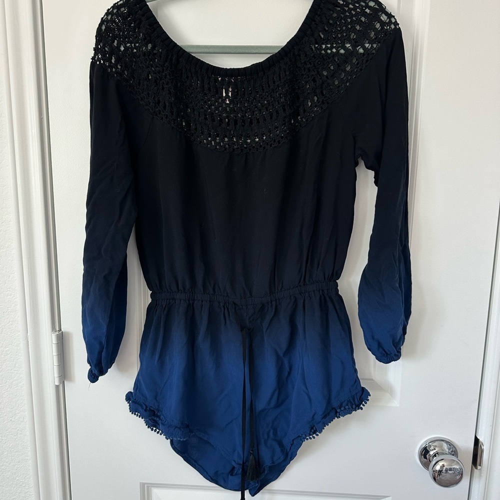 Victorias Secret Long sleeve romper shorts Two Tone Ombré Swim Suit Cover Up